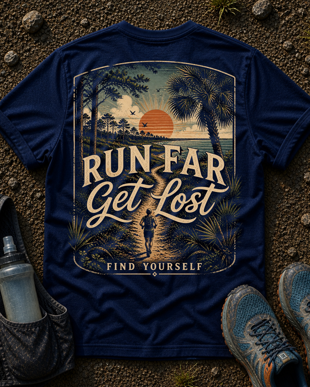 Run Far, Get Lost, Find Yourself Unisex Tee