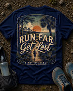 Run Far, Get Lost, Find Yourself Unisex Tee
