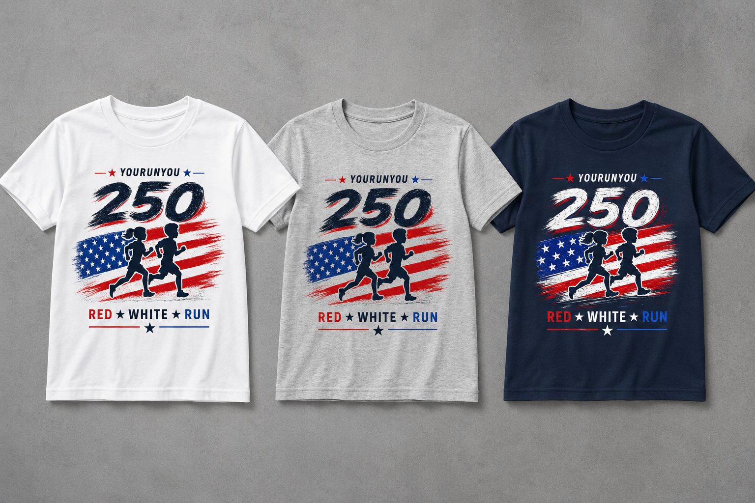 Kids 4th of July Shirt, America 250 Shirt for Kids, Red White Run Tee, Patriotic Running Shirt, USA Flag Youth Shirt, Independence Day Tee