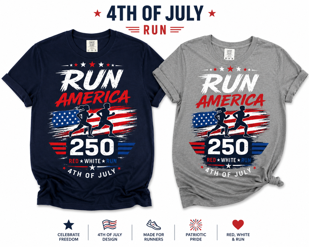 Run America 250 | Red White & Run Patriotic T-Shirt
