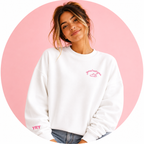 YOURUNYOU - Trendy Pink Graphic Sweatshirt - Oversized Crewneck Sweatshirt