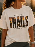 🌲 HIT THE TRAILS – Nature Inspired Outdoor Adventure Tee 🌲