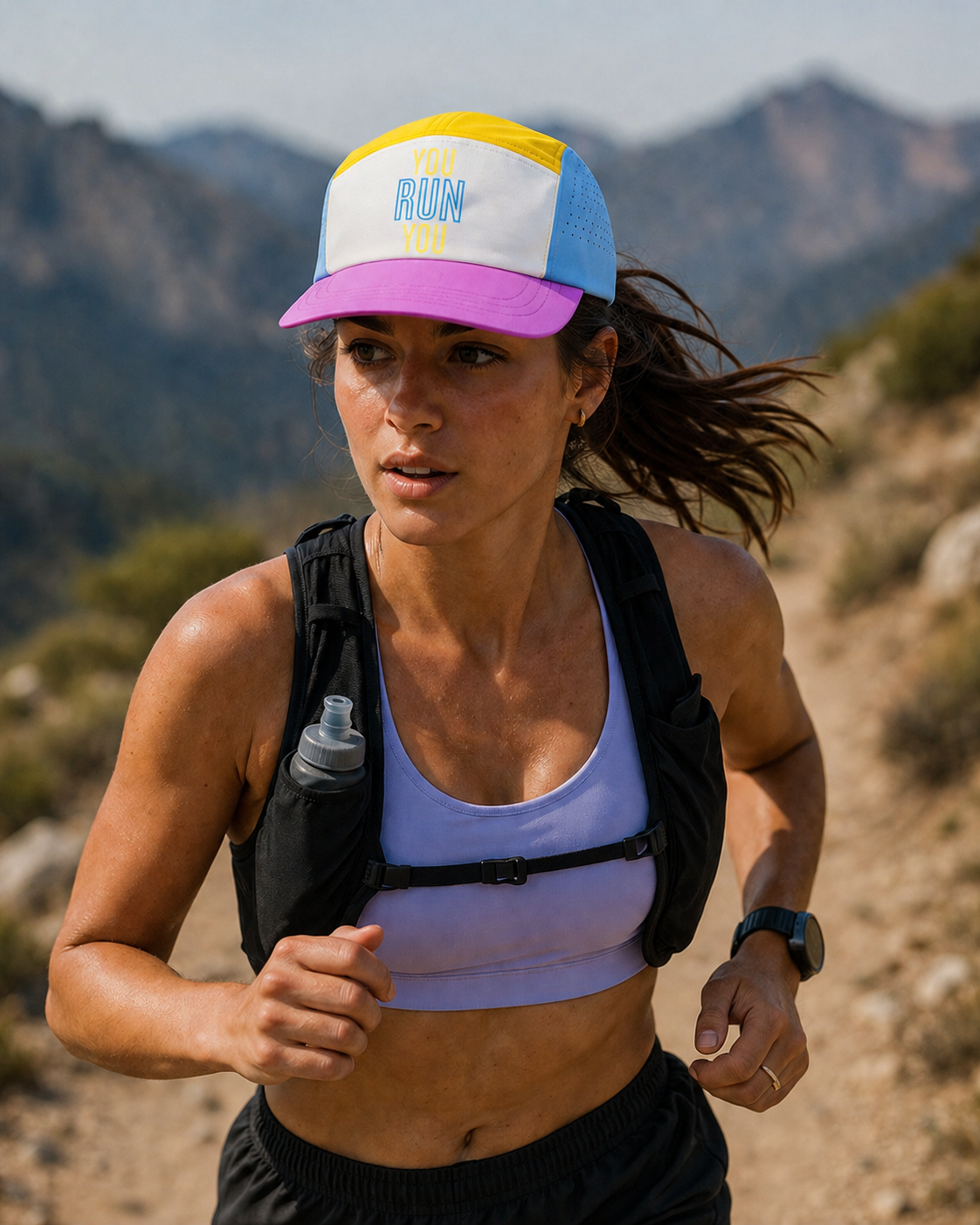 YOURUNYOU PINK/BLUE RUN HAT